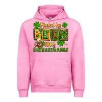 Fuchsia Pink St. Patrick's Fueled by beer and shenanigangs Urban Hoodie - OliviaCreatesArt