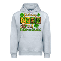 Heather Grey St. Patrick's Fueled by beer and shenanigangs Urban Hoodie - OliviaCreatesArt
