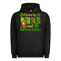 Pigment Black St. Patrick's Fueled by beer and shenanigangs Urban Hoodie - OliviaCreatesArt