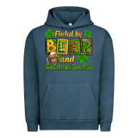Pigment Midnight Navy St. Patrick's Fueled by beer and shenanigangs Urban Hoodie - OliviaCreatesArt