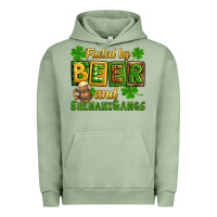 Pigment Oil Green St. Patrick's Fueled by beer and shenanigangs Urban Hoodie - OliviaCreatesArt