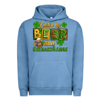 Pigment Pebble Blue St. Patrick's Fueled by beer and shenanigangs Urban Hoodie - OliviaCreatesArt