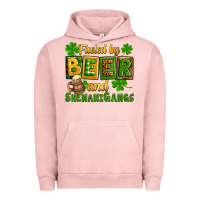 Pigment Salmon St. Patrick's Fueled by beer and shenanigangs Urban Hoodie - OliviaCreatesArt