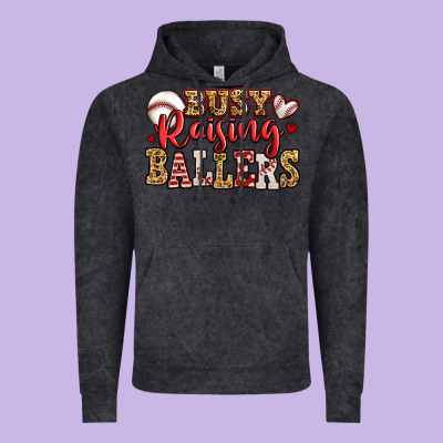 Busy Raising Ballers Baseball Vintage Hoodie Designed By Jasminsmagicworld