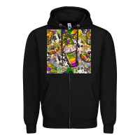 Black Mardi Gras coffee cups and donut with cowhide Zipper Hoodie - BundleAndBundleShop
