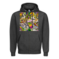 Charcoal Heather Mardi Gras coffee cups and donut with cowhide Zipper Hoodie - BundleAndBundleShop