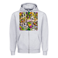 Heather Grey Mardi Gras coffee cups and donut with cowhide Zipper Hoodie - BundleAndBundleShop