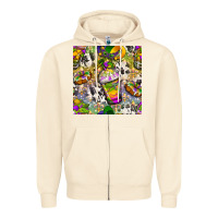 Sandshell Mardi Gras coffee cups and donut with cowhide Zipper Hoodie - BundleAndBundleShop