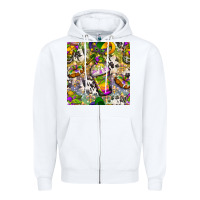 White Mardi Gras coffee cups and donut with cowhide Zipper Hoodie - BundleAndBundleShop