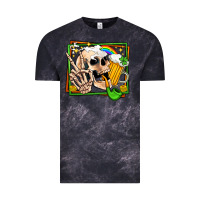 Cloud Black st patricks day peace skull Vintage Tee - Jasminsmagicworld
