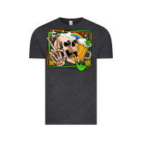 Vintage Black st patricks day peace skull Vintage Tee - Jasminsmagicworld