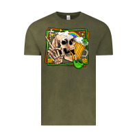 Vintage Olive st patricks day peace skull Vintage Tee - Jasminsmagicworld