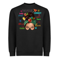 Black Teacher messy bun caucasian Heavyweight Sweatshirt - NancyCooperArtShop