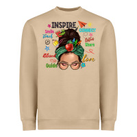 Mushroom Teacher messy bun caucasian Heavyweight Sweatshirt - NancyCooperArtShop