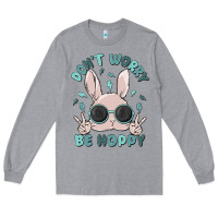 Heather Grey don't worry be hoppy Long Sleeve Tee - MaliasSmallBusiness