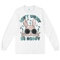 White don't worry be hoppy Long Sleeve Tee - MaliasSmallBusiness
