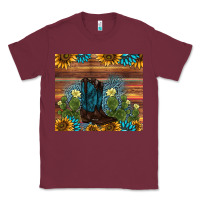 Burgundy boot cactus sunflower gemstone Classic Tee - AdoDesignShop