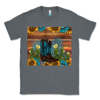 Charcoal Heather boot cactus sunflower gemstone Classic Tee - AdoDesignShop