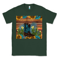 Sports Green boot cactus sunflower gemstone Classic Tee - AdoDesignShop