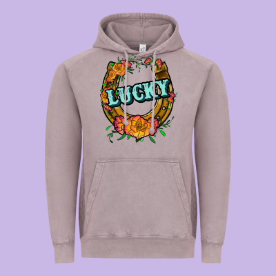 Horseshoe Lucky Vintage Hoodie Designed By Jahusdesignshop