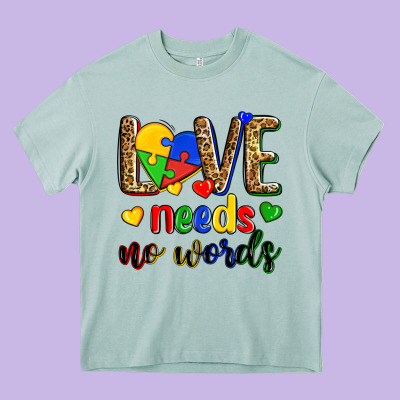 Love Needs No Words Heavy Core Tee Designed By Zillion Design Studio