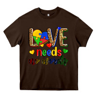 Chocolate Brown love needs no words Heavy Core Tee - Zillion Design Studio