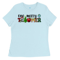 Baby Blue one merry teacher Ladies Tee - RanaPortraitStore