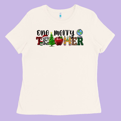 One Merry Teacher Ladies Tee Designed By Ranaportraitstore