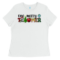White one merry teacher Ladies Tee - RanaPortraitStore