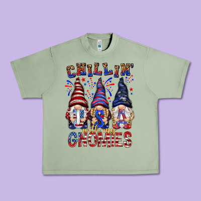 Chilling With My Gnomies With Usa Urban Heavy Tee Designed By Nancycooperartshop