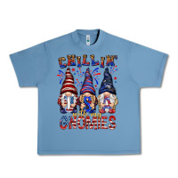 Pebble Blue Chilling with my gnomies with usa Urban Heavy Tee - NancyCooperArtShop