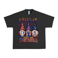 Pigment Black Chilling with my gnomies with usa Urban Heavy Tee - NancyCooperArtShop