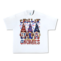 White Chilling with my gnomies with usa Urban Heavy Tee - NancyCooperArtShop