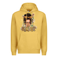 Antique Gold believe praying caucasian messy bun Premium Hoodie - texasbilliewilder