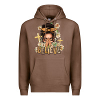 Chestnut believe praying caucasian messy bun Premium Hoodie - texasbilliewilder
