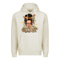 Oatmeal Heather believe praying caucasian messy bun Premium Hoodie - texasbilliewilder