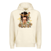 Sandshell believe praying caucasian messy bun Premium Hoodie - texasbilliewilder