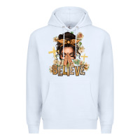 White believe praying caucasian messy bun Premium Hoodie - texasbilliewilder