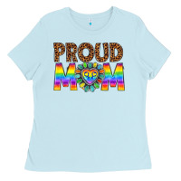 Baby Blue proud mom lgbtq Ladies Tee - texasbilliewilder