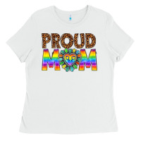 White proud mom lgbtq Ladies Tee - texasbilliewilder