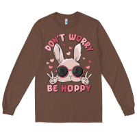 Chestnut don't worry be hoppy Long Sleeve Tee - MaliasSmallBusiness