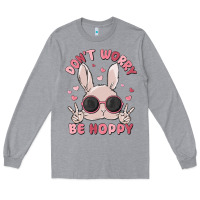 Heather Grey don't worry be hoppy Long Sleeve Tee - MaliasSmallBusiness