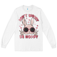 White don't worry be hoppy Long Sleeve Tee - MaliasSmallBusiness