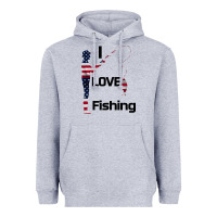 Heather Grey I love fishing Heavyweight Hoodie - Bettercallsaul