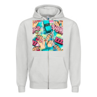 Dove Grey hand cream and nail tools with serape and glitter seamless pattern bbs Zipper Hoodie - BundleAndBundleShop