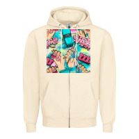Sandshell hand cream and nail tools with serape and glitter seamless pattern bbs Zipper Hoodie - BundleAndBundleShop