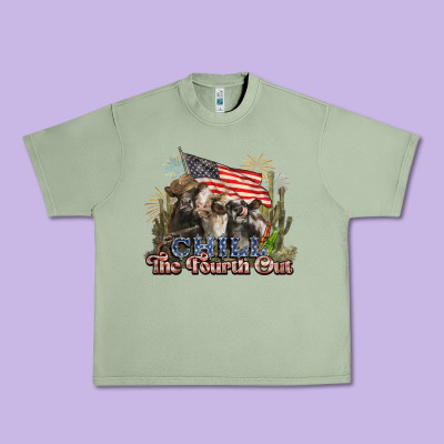 Chill The Fourth Out Cows 4th July America Urban Heavy Tee Designed By Nancycooperartshop