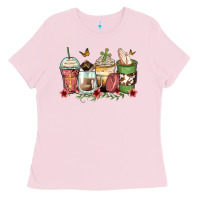 Bubblegum Pink faith coffee cups Ladies Tee - Zillion Design Studio