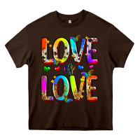 Chocolate Brown love is love Heavy Core Tee - Zillion Design Studio