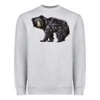 Heather Grey Sloth Bear Heavyweight Sweatshirt - LillyAllenDesigns
